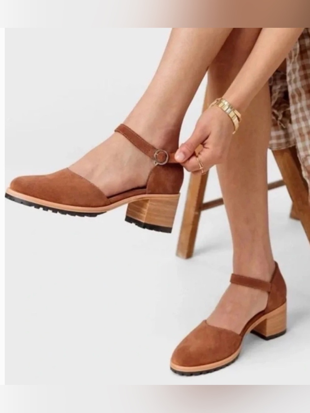 Patina by Portland Leather Toffee Suede Mary Jane Lug Sole, Size 8 (EU 38) - Picture 7 of 7